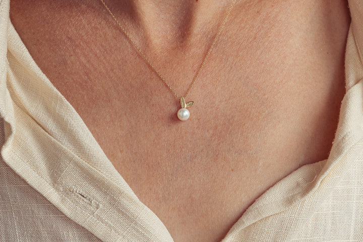 שרשרת זהב תפוח פנינה