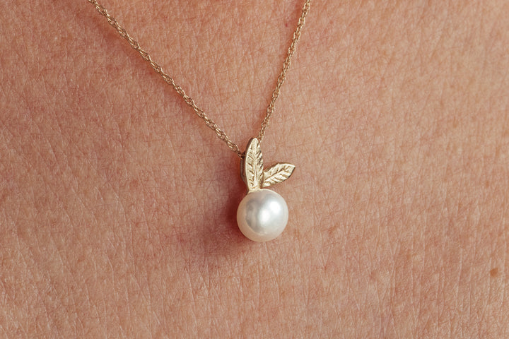 שרשרת זהב תפוח פנינה