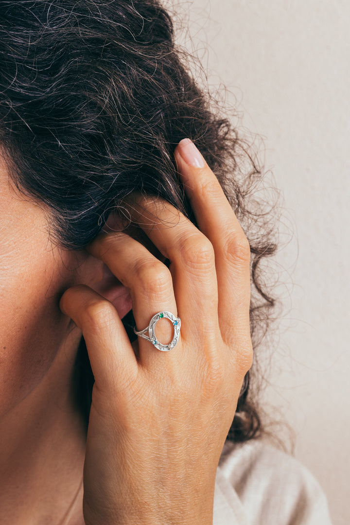 טבעת עיגול אבני לידה