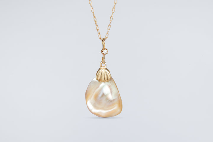 שרשרת צדף זהב ויהלום