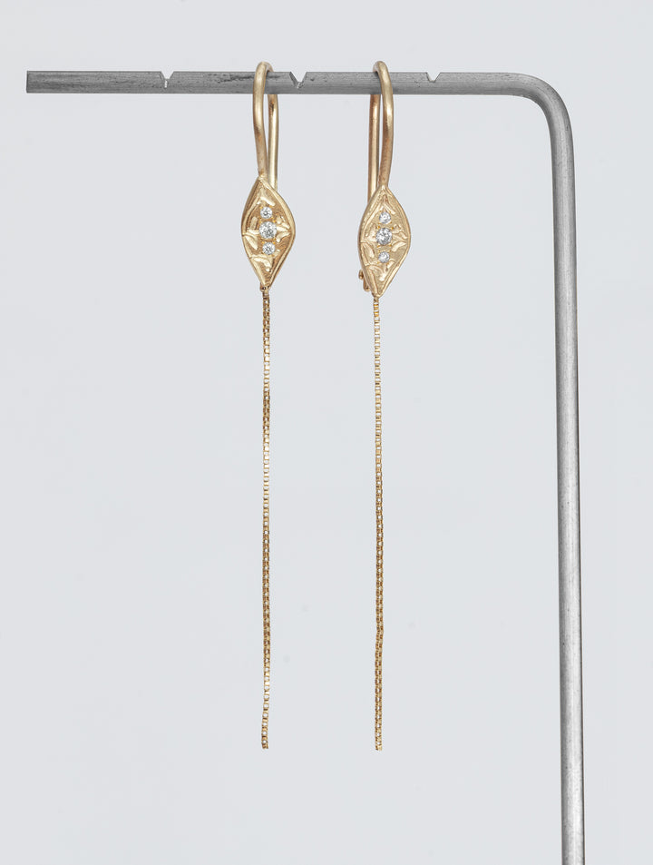 עגילי זהב קנה סוף