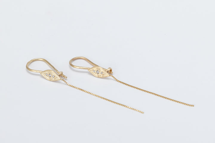 עגילי זהב קנה סוף