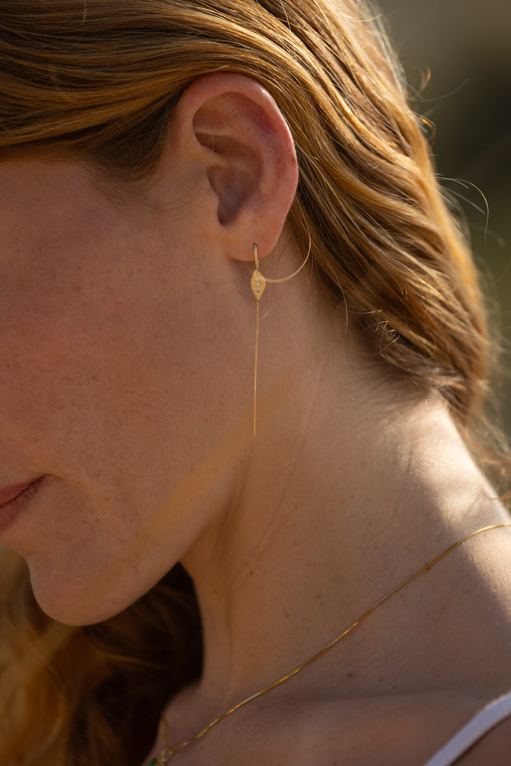 עגילי זהב קנה סוף