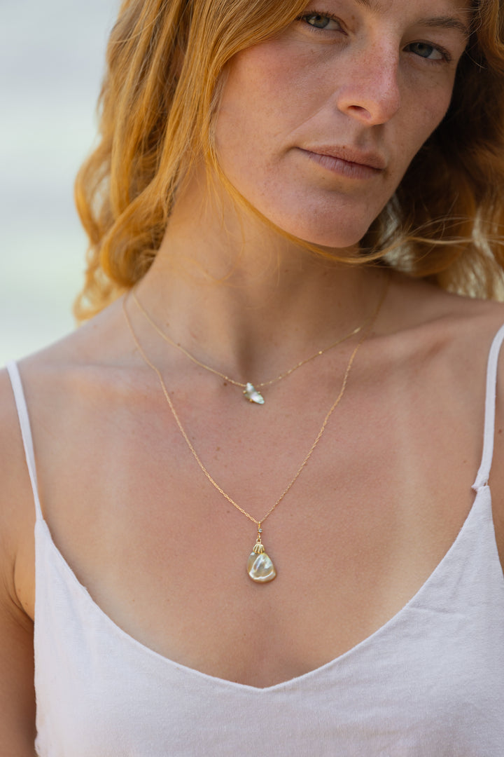 שרשרת צדף זהב ויהלום