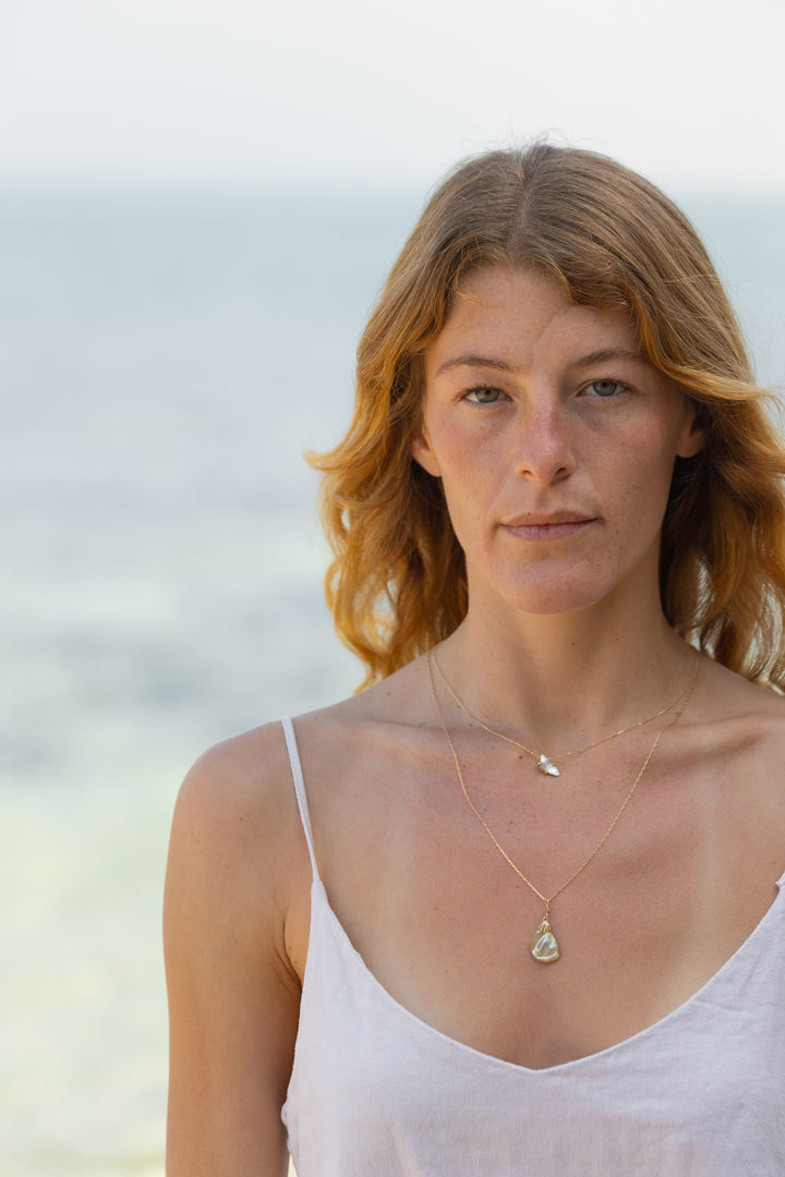 שרשרת צדף זהב ויהלום