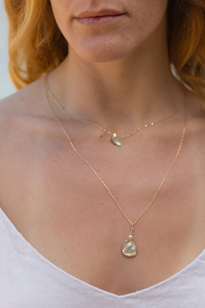 שרשרת צדף זהב ויהלום