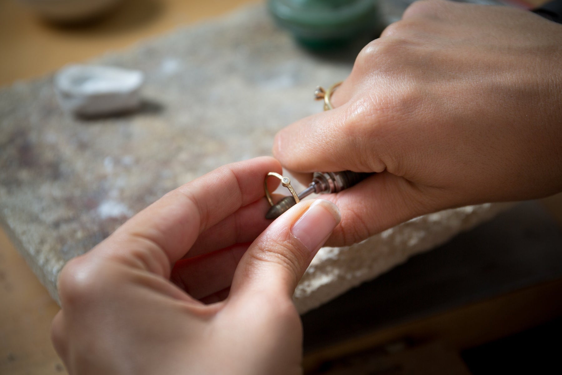 14K Yellow Solid Gold Ring, Unique Bridal Ring Set, Wedding Band And Engagement Rings, Minimalist Gold Diamond Ring, Rings For Women