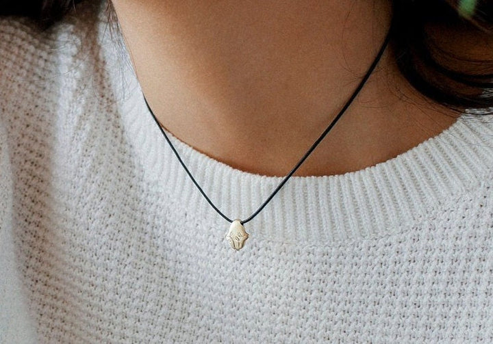 Hamsa Hand Necklace, Protection Necklace, mother's Day Gift, Gold Protection Symbol Pendants, gift for her, holiday gift