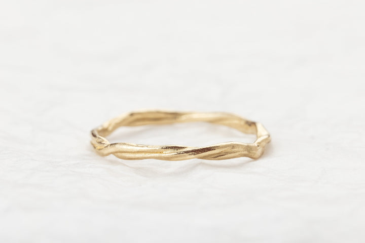 Unisex Organic 14K White Gold Wedding Band