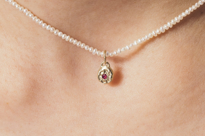 14K Solid Gold: Freshwater Pearl Necklace, Fine Jewelry, 2 mm, Small Natural Pearl Necklace