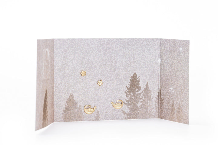 14K Solid Gold Heart Tiny Post Earrings for Babies / Toddlers / Girls, Gift for Xmas