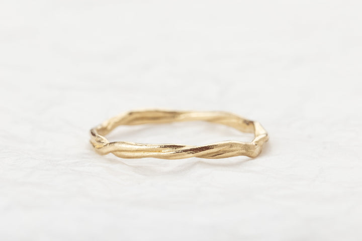 Unisex Organic 14K White Gold Wedding Band