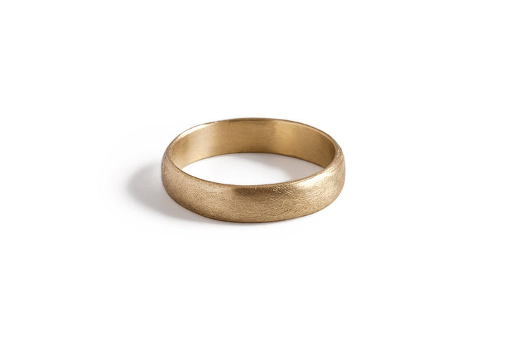 14K Yellow Gold Mans Wedding Band, Matte Ring, Solid Gold Ring, Classic Gold Wedding Ring, Beautiful Promise Ring, Gift For Him