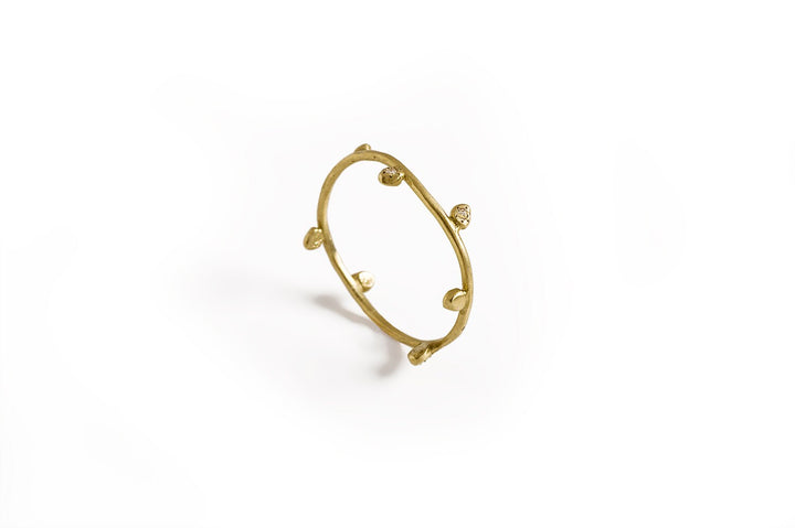 14K Yellow Gold Leaf Diamonds Ring, Leaf Engagement Ring, Ivy Ring, Gold Leaf Ring, Minimalist Rings For Women, Delicate Wedding Bands