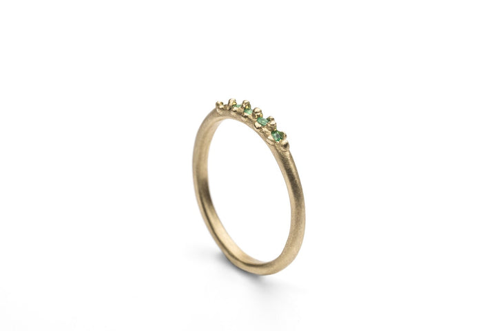 Natural Emerald Ring, Unique Handmade Gold Ring, 14k gold ring set with a natural emerald gem