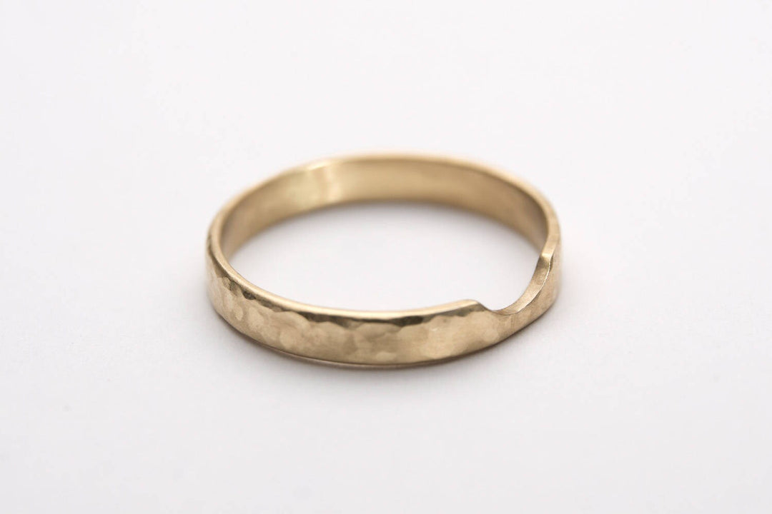 Wedding Solid Gold Nesting Ring, Nesting Wedding Band, Gold Wedding ring,Delicate gold ring,yellow gold,rose gold, white gold,