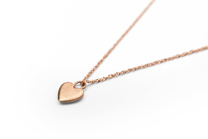 14k Rose Gold Heart Necklace, Small Pendant Necklace, Tiny Heart Necklace, Solid Gold Necklace, Minimalist Women Jewelry, Love Gift