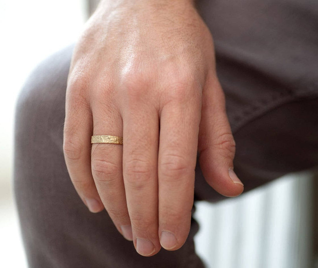 Mans Gold Wedding Band, 14K Solid Gold Mans Wedding Ring, commitment ring, handmade Ring, Pure 14K Gold Wedding Band