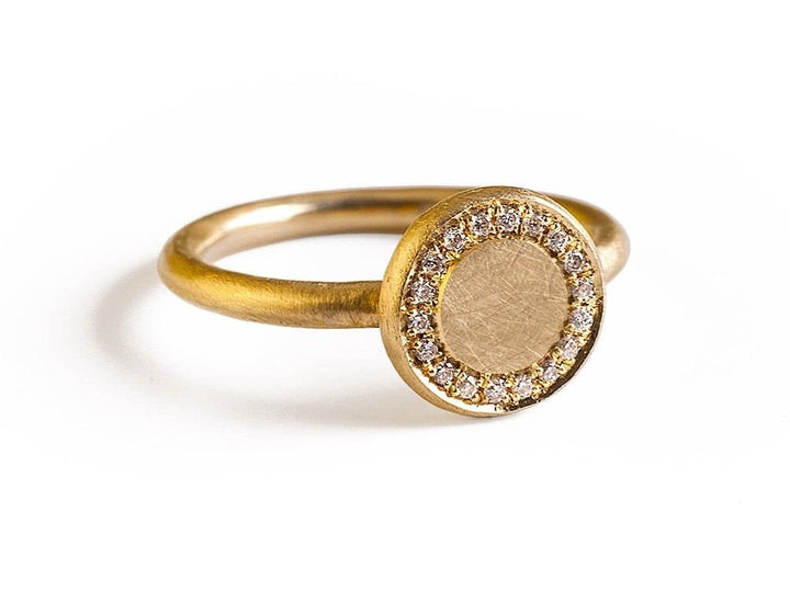 14K / 18K Solid yellow Gold Diamond Signet Ring, Diamond Custom Engraved Gold Ring, Gift For Her