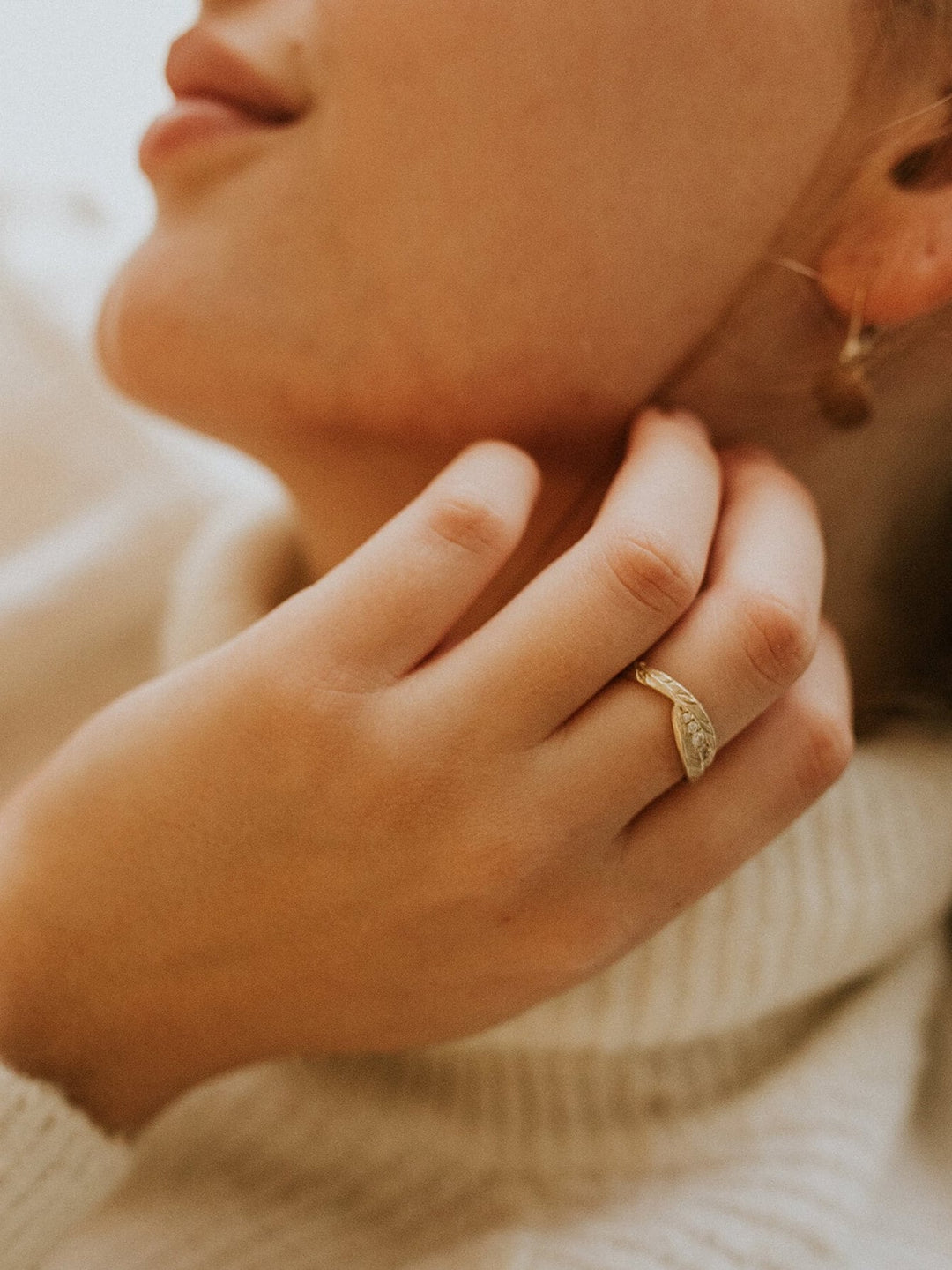 Diamond Twig Engagement Ring Set, 14K Solid Gold Nature Inspired Wedding Stacking Ring Set, 14k Gold Olive Branch Leaf Jewelry