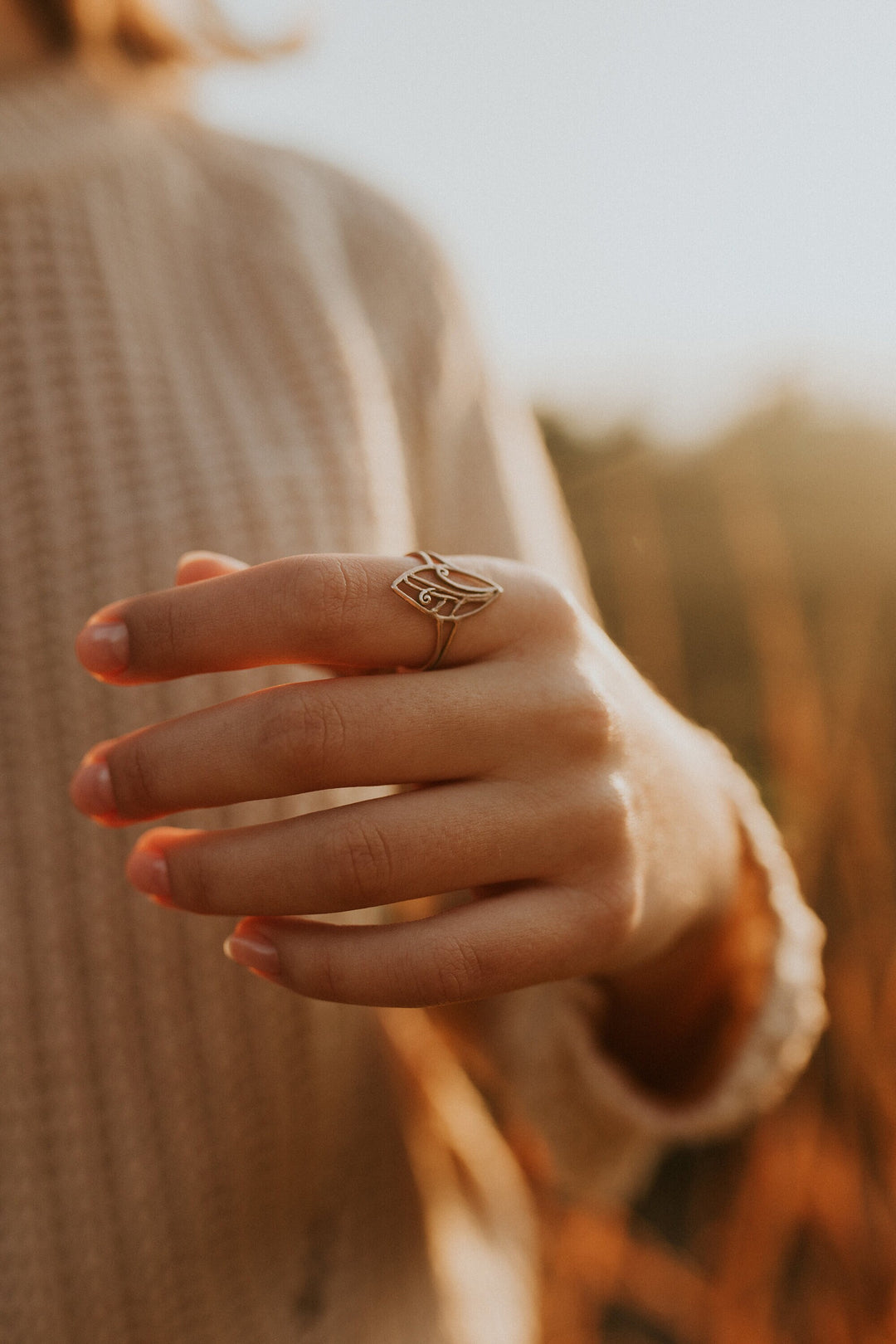 Nature-Inspired 14/18 Karat Solid Rose Gold Sculptured Branch Ring | Fine Gold Statement Ring | Women's Artistic and Romantic Large Rings