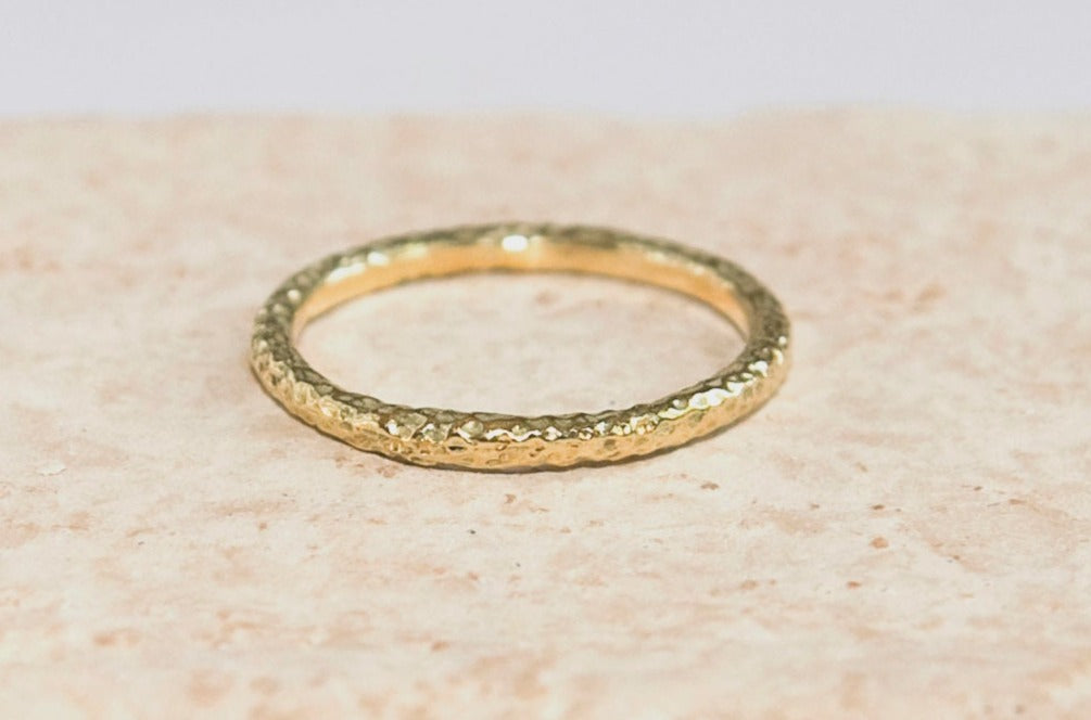 14K Solid Gold Weeding Band, Unique Gold Ring, Women Wedding Ring.