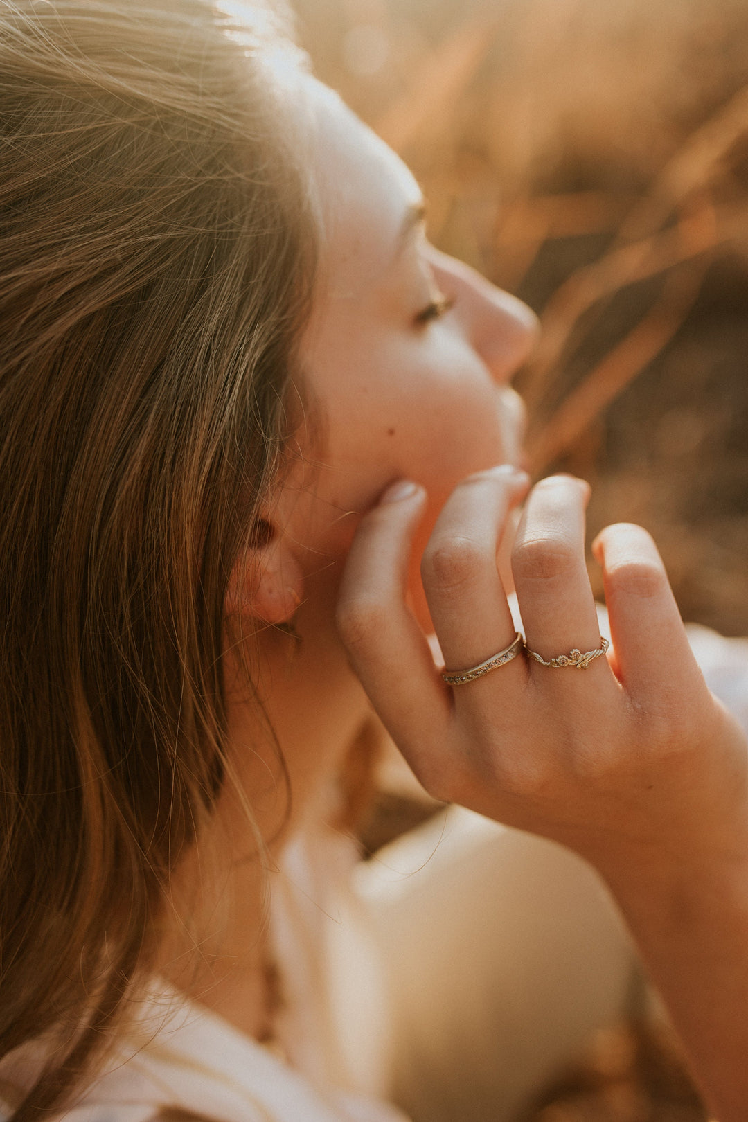 14K Solid Yellow Gold Half Eternity Brown sapphires Wedding Ring, Matte Stacking Ring, Unique Women sapphires Ring, Hand sculpted Wave Ring