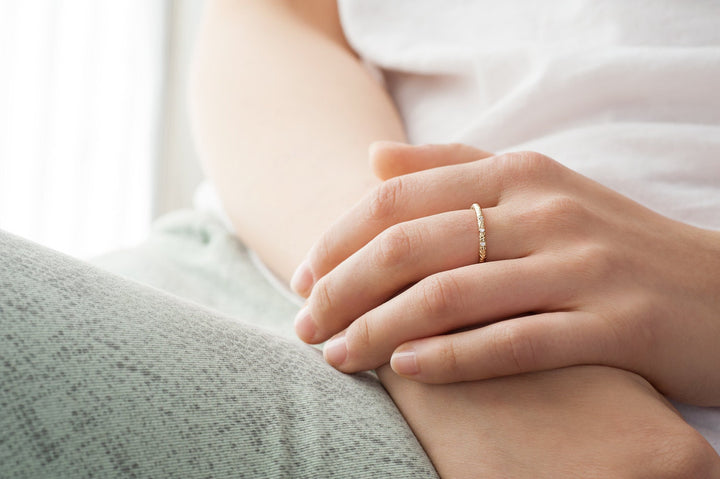 14K Solid Gold Weeding Band, Unique Gold Ring, Women Wedding Ring.