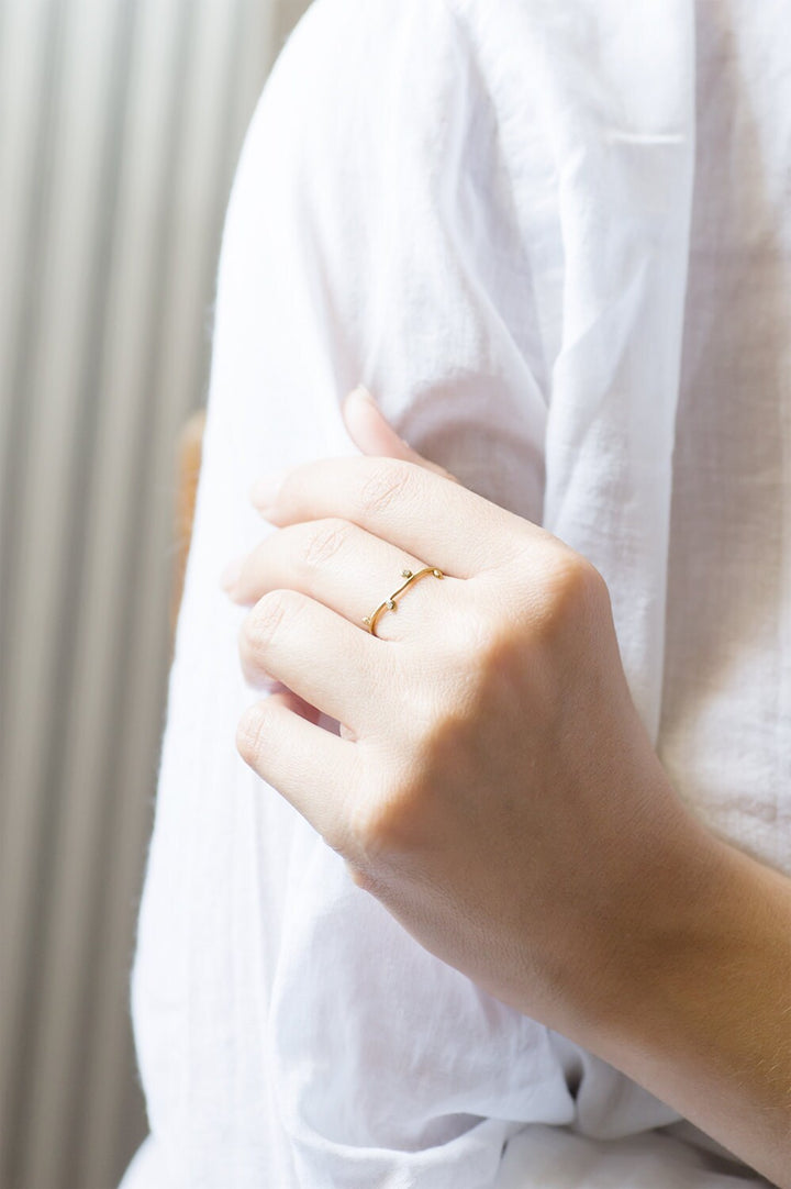 14K Yellow Gold Leaf Diamonds Ring, Leaf Engagement Ring, Ivy Ring, Gold Leaf Ring, Minimalist Rings For Women, Delicate Wedding Bands